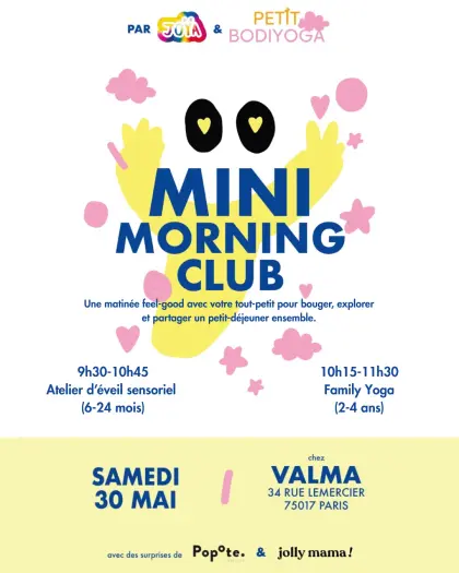 Affiche du Mini Morning Club, atelier Joÿa × Bodiyoga.